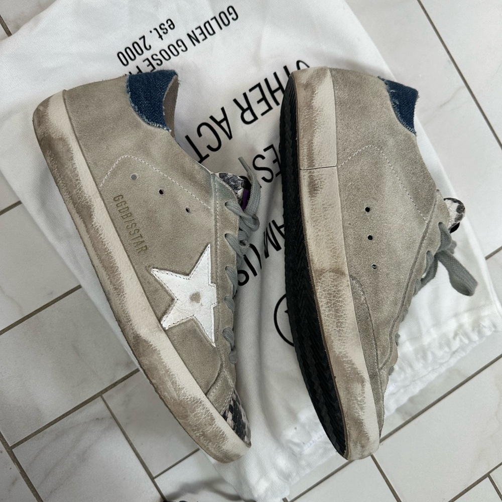 Golden Goose Superstar Python Print Suede Sneaker… - image 4